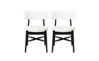 Christopher Knight Home Set of 2 Everly Modern Rubberwood Linen Blend Upholstered Dining Chairs Beige/Black