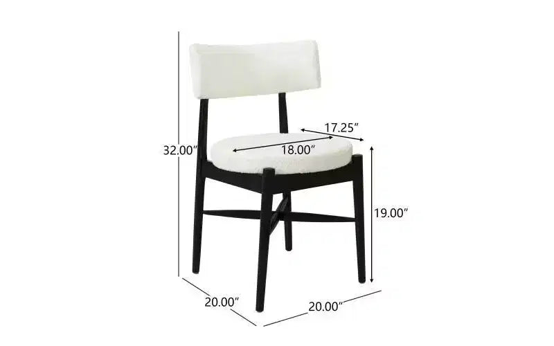 Christopher Knight Home Lot de 2 chaises de salle à manger modernes Everly en bois d'hévéa et mélange de lin rembourrées Beige/Noir