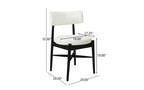 Christopher Knight Home Lot de 2 chaises de salle à manger modernes Everly en bois d'hévéa et mélange de lin rembourrées Beige/Noir
