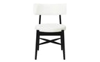 Christopher Knight Home Lot de 2 chaises de salle à manger modernes Everly en bois d'hévéa et mélange de lin rembourrées Beige/Noir