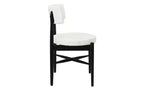 Christopher Knight Home Lot de 2 chaises de salle à manger modernes Everly en bois d'hévéa et mélange de lin rembourrées Beige/Noir