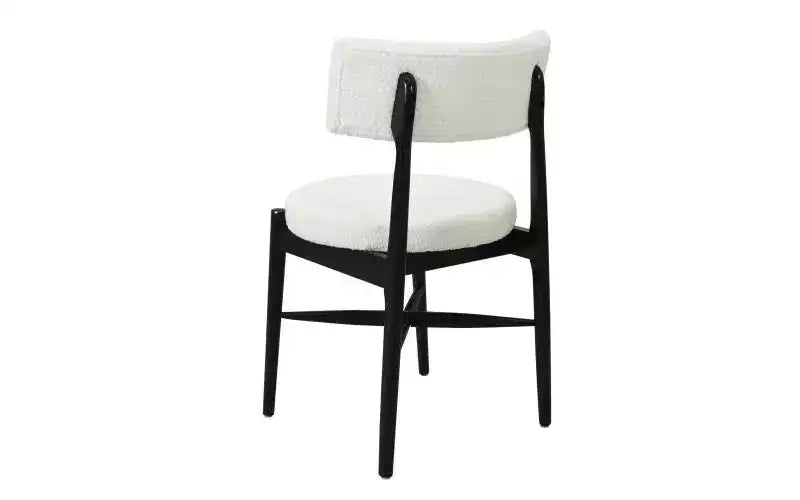 Christopher Knight Home Lot de 2 chaises de salle à manger modernes Everly en bois d'hévéa et mélange de lin rembourrées Beige/Noir