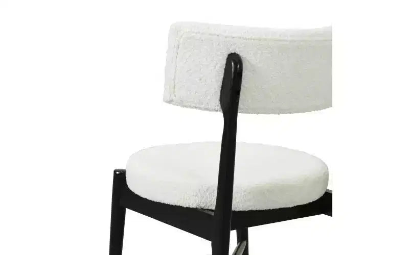 Christopher Knight Home Lot de 2 chaises de salle à manger modernes Everly en bois d'hévéa et mélange de lin rembourrées Beige/Noir