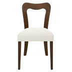 Christopher Knight Home Lot de 2 Chaises de Salle à Manger Rembourrées Aaron en Bois d'Hévéa avec Dossier Ouvert Courbé Beige/Noyer