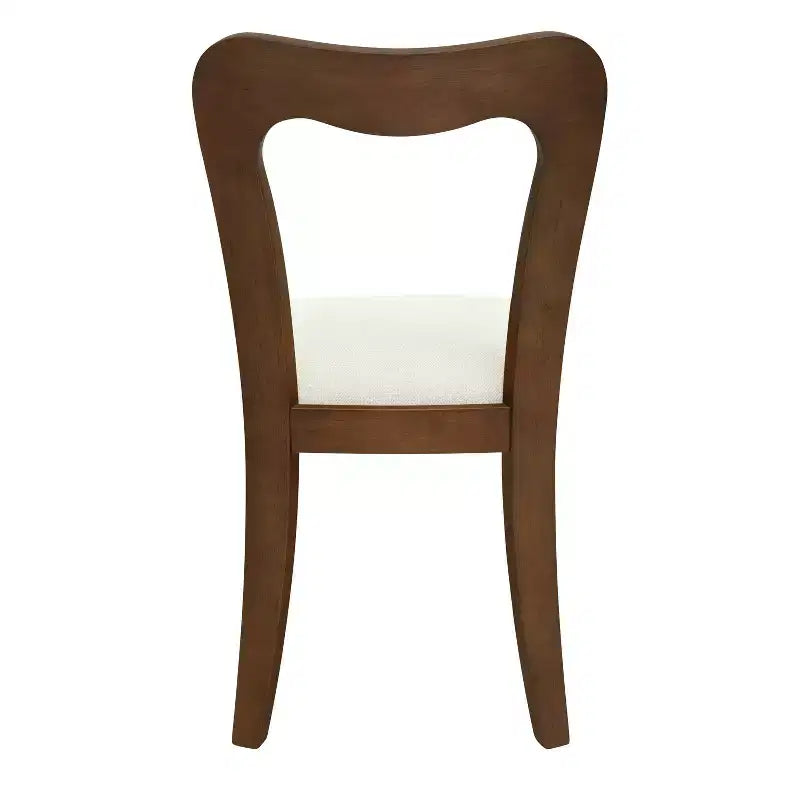 Christopher Knight Home Lot de 2 Chaises de Salle à Manger Rembourrées Aaron en Bois d'Hévéa avec Dossier Ouvert Courbé Beige/Noyer