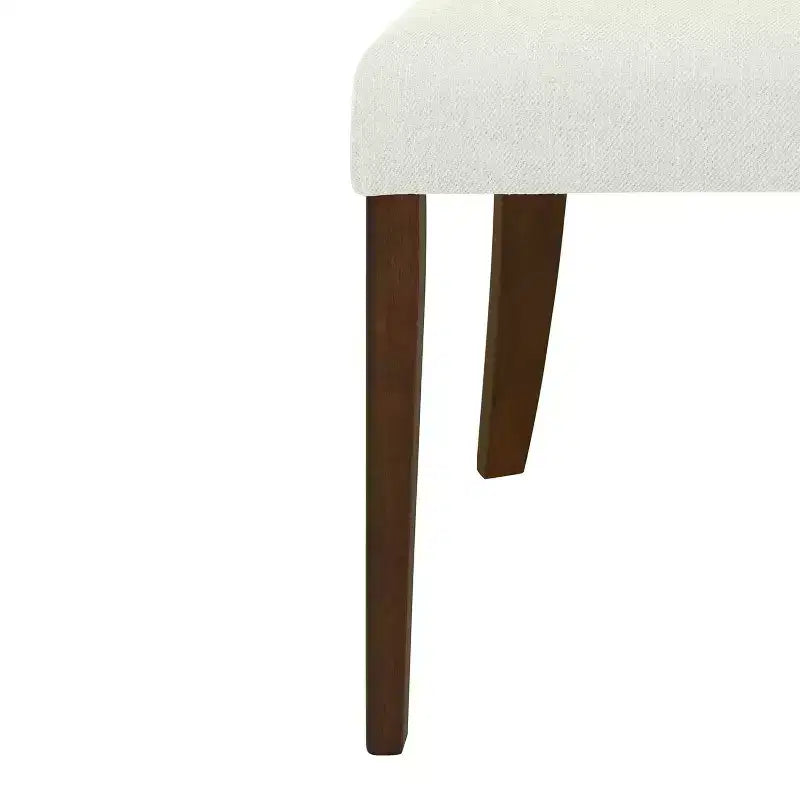 Christopher Knight Home Lot de 2 Chaises de Salle à Manger Rembourrées Aaron en Bois d'Hévéa avec Dossier Ouvert Courbé Beige/Noyer