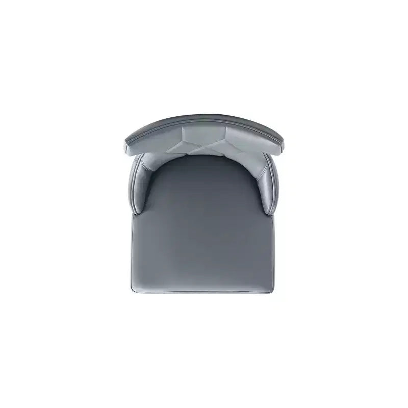 Lot de 4 Chaises de Salle à Manger Reine en Faux Cuir Gris Galet - Manhattan Comfort : Modernes, Dossier Ailé, Pieds en Hêtre