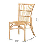 bali & pari Ammi Chaise de salle à manger naturelle/marron : fabriquée à la main, style bohème, aucun assemblage requis