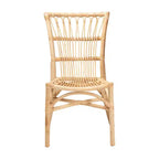 bali & pari Ammi Chaise de salle à manger naturelle/marron : fabriquée à la main, style bohème, aucun assemblage requis