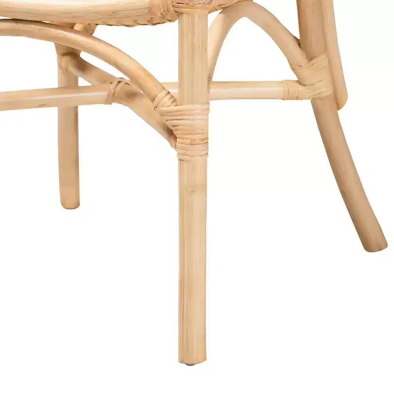 bali & pari Ammi Chaise de salle à manger naturelle/marron : fabriquée à la main, style bohème, aucun assemblage requis