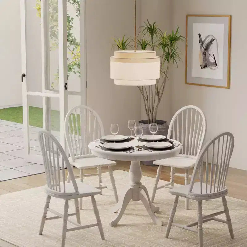 Carolina Living Garner Chaise Windsor Bois flotté naturel : Cadre en bois d'hévéa, Sans accoudoirs, Garantie de 30 jours