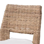 Lot de 2 chaises de salle à manger Nafaro en rotin et métal avec coussin noir/blanc - bali et pari