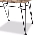 Lot de 2 chaises de salle à manger Nafaro en rotin et métal avec coussin noir/blanc - bali et pari