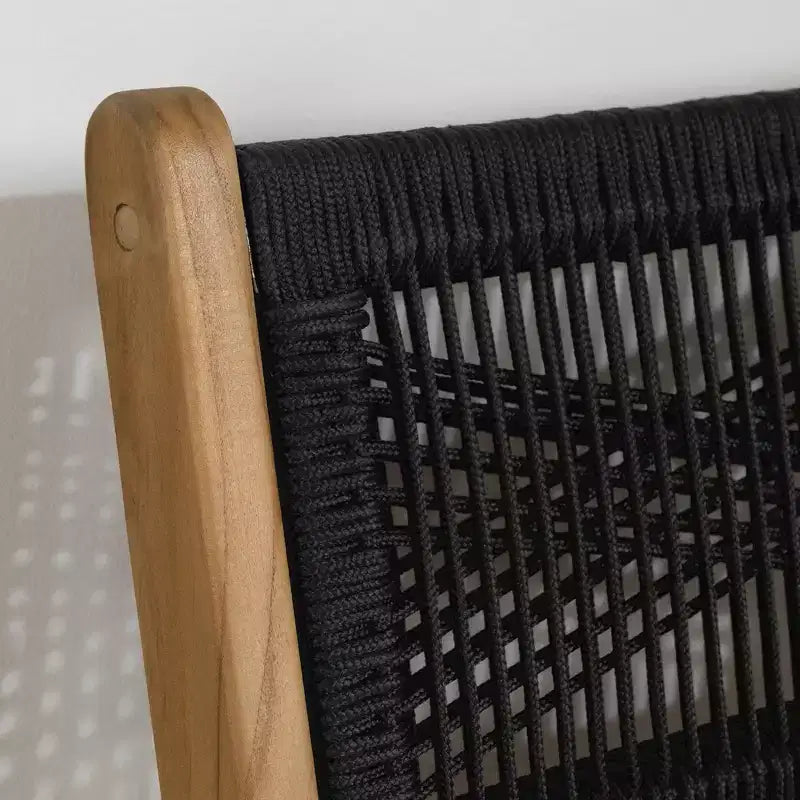 South Shore, ensemble de 2 chaises de salle à manger Balka, noires et rotin