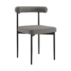 Armen Living Lot de 2 chaises de salle à manger Shannon en fer et similicuir Noir mat/Gris clair