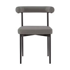 Armen Living Lot de 2 chaises de salle à manger Shannon en fer et similicuir Noir mat/Gris clair