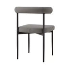 Armen Living Lot de 2 chaises de salle à manger Shannon en fer et similicuir Noir mat/Gris clair