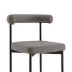 Armen Living Lot de 2 chaises de salle à manger Shannon en fer et similicuir Noir mat/Gris clair