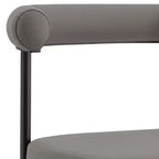 Armen Living Lot de 2 chaises de salle à manger Shannon en fer et similicuir Noir mat/Gris clair