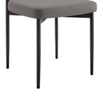 Armen Living Lot de 2 chaises de salle à manger Shannon en fer et similicuir Noir mat/Gris clair