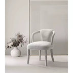 Manhattan Comfort Palmer Modern Tweed Upholstered Dining Armchair Silver Lining