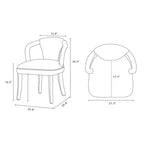 Fauteuil de salle à manger moderne rembourré en tweed Palmer de Manhattan Comfort, coloris Silver Lining