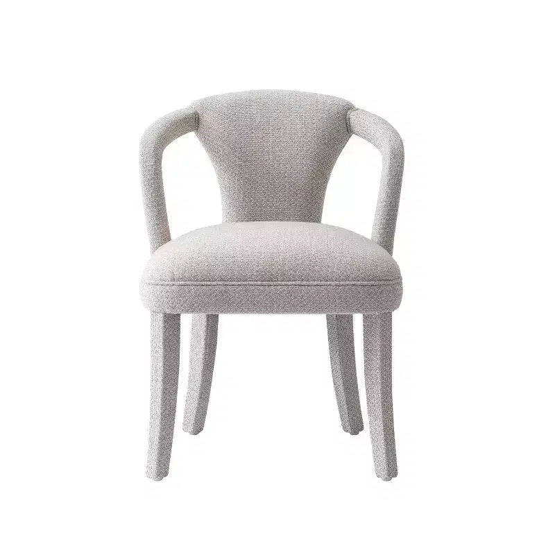 Fauteuil de salle à manger moderne rembourré en tweed Palmer de Manhattan Comfort, coloris Silver Lining