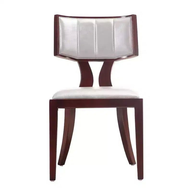 Lot de 2 chaises de salle à manger Pulitzer en similicuir argenté – Manhattan Comfort : pieds en hêtre, aucun assemblage requis