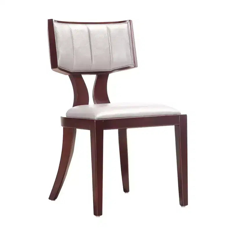 Lot de 2 chaises de salle à manger Pulitzer en similicuir argenté – Manhattan Comfort : pieds en hêtre, aucun assemblage requis