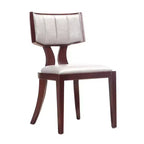 Lot de 2 chaises de salle à manger Pulitzer en similicuir argenté – Manhattan Comfort : pieds en hêtre, aucun assemblage requis