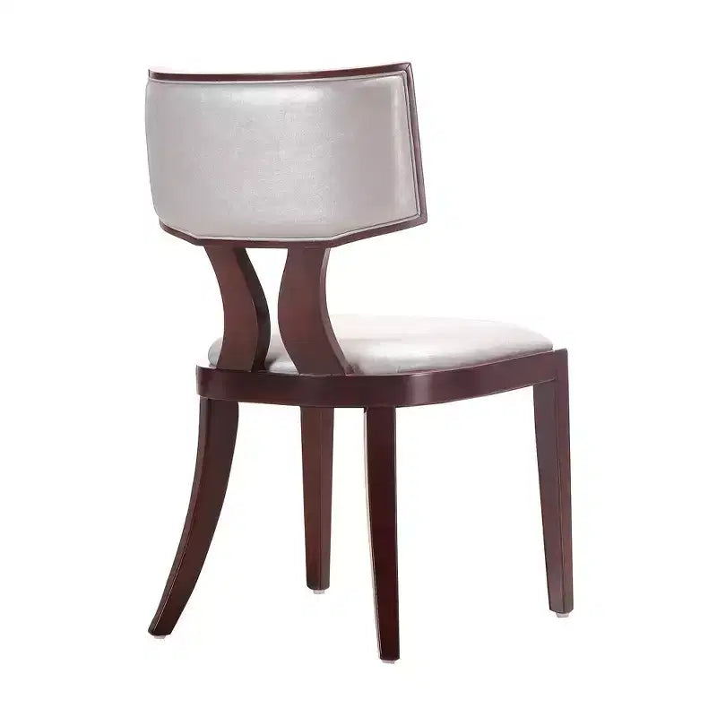 Lot de 2 chaises de salle à manger Pulitzer en similicuir argenté – Manhattan Comfort : pieds en hêtre, aucun assemblage requis