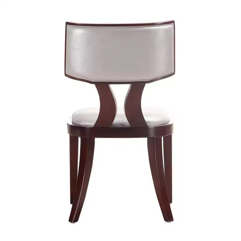 Lot de 2 chaises de salle à manger Pulitzer en similicuir argenté – Manhattan Comfort : pieds en hêtre, aucun assemblage requis