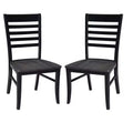 Set of 2 Cosmo Roma Ladderback Chairs Coal Black/Black - International Concepts