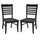 Set of 2 Cosmo Roma Ladderback Chairs Coal Black/Black - International Concepts