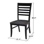 Lot de 2 chaises Cosmo Roma à dossier ajouré noir charbon/noir - International Concepts