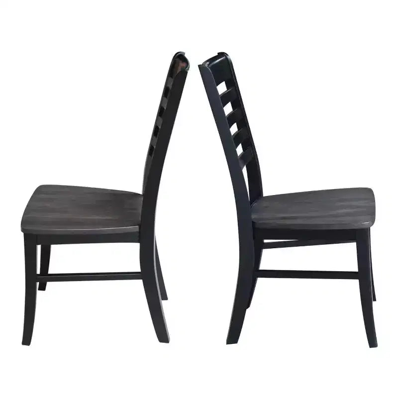 Lot de 2 chaises Cosmo Roma à dossier ajouré noir charbon/noir - International Concepts