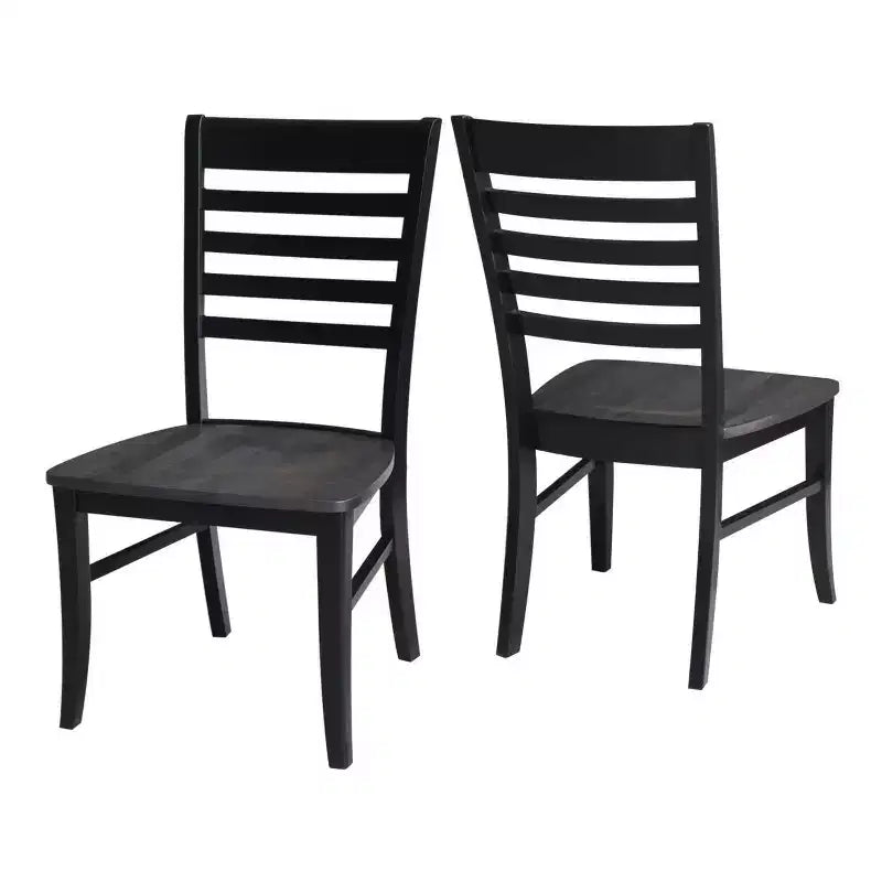 Lot de 2 chaises Cosmo Roma à dossier ajouré noir charbon/noir - International Concepts