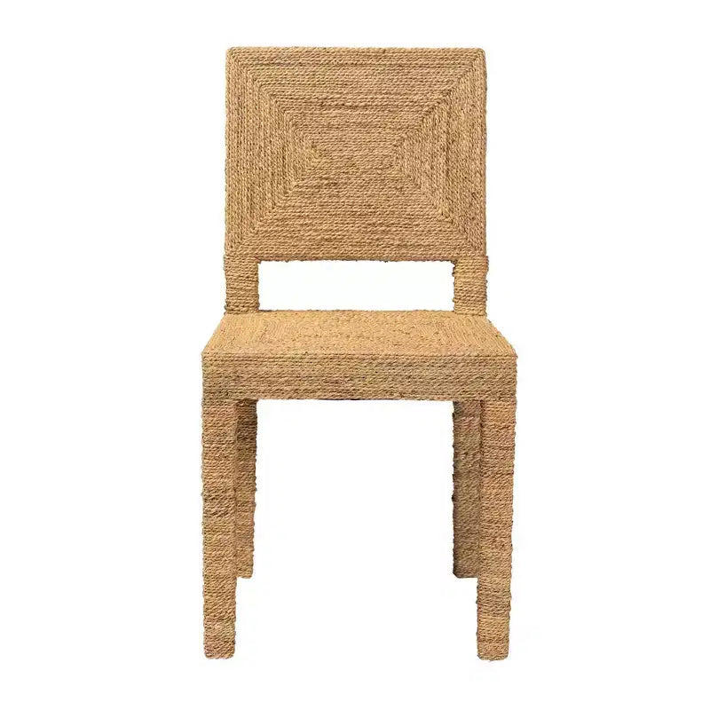 bali & pari Anfield Natural Seagrass and Mahogany Wood Dining Chair Natural: Solid Pattern, No Assembly Required