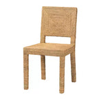 bali & pari Chaise de salle à manger en herbe de mer naturelle et bois d'acajou Anfield Naturel : motif uni, aucun assemblage requis