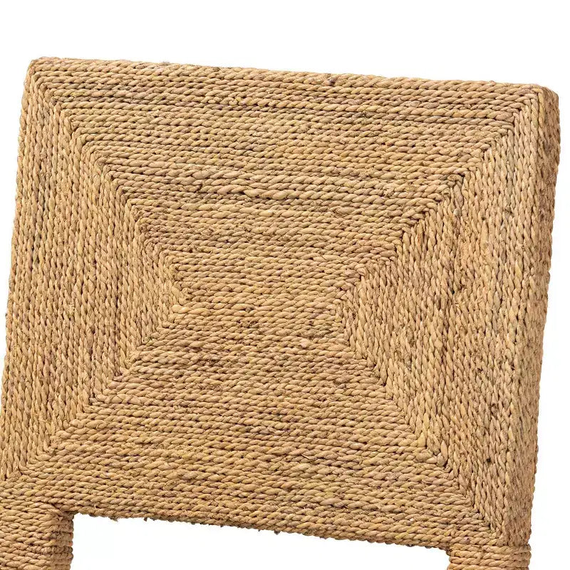 bali & pari Chaise de salle à manger en herbe de mer naturelle et bois d'acajou Anfield Naturel : motif uni, aucun assemblage requis