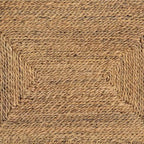 bali & pari Chaise de salle à manger en herbe de mer naturelle et bois d'acajou Anfield Naturel : motif uni, aucun assemblage requis