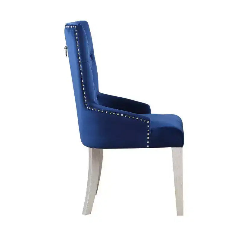 Chaise d'appoint Varian 21 po Tissu bleu/Platine antique - Acme Furniture