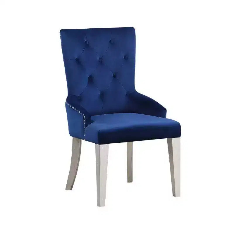Chaise d'appoint Varian 21 po Tissu bleu/Platine antique - Acme Furniture