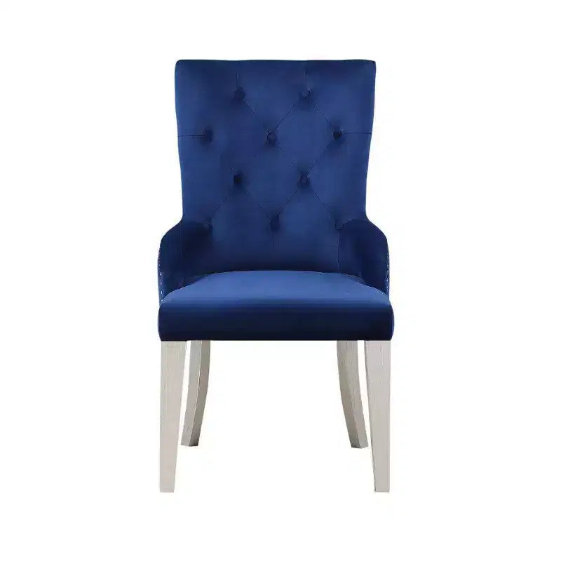 Chaise d'appoint Varian 21 po Tissu bleu/Platine antique - Acme Furniture