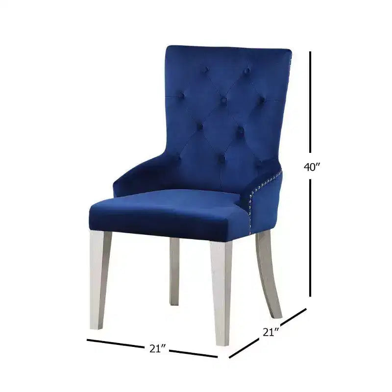 Chaise d'appoint Varian 21 po Tissu bleu/Platine antique - Acme Furniture