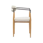 Christopher Knight Home Ensemble de 2 chaises de salle à manger Eva modernes en fer rembourré avec dossier ouvert incurvé Beige/Marron clair