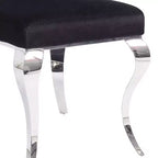 Chaise de salle à manger Fabiola Acme Furniture Tissu noir/Acier inoxydable
