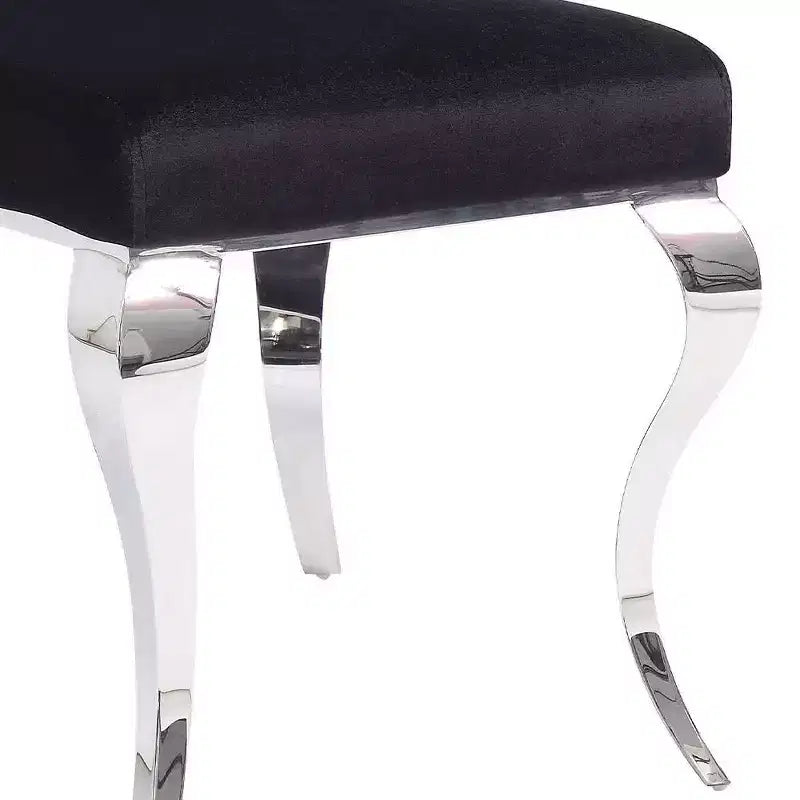 Chaise de salle à manger Fabiola Acme Furniture Tissu noir/Acier inoxydable