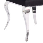 Chaise de salle à manger Fabiola Acme Furniture Tissu noir/Acier inoxydable
