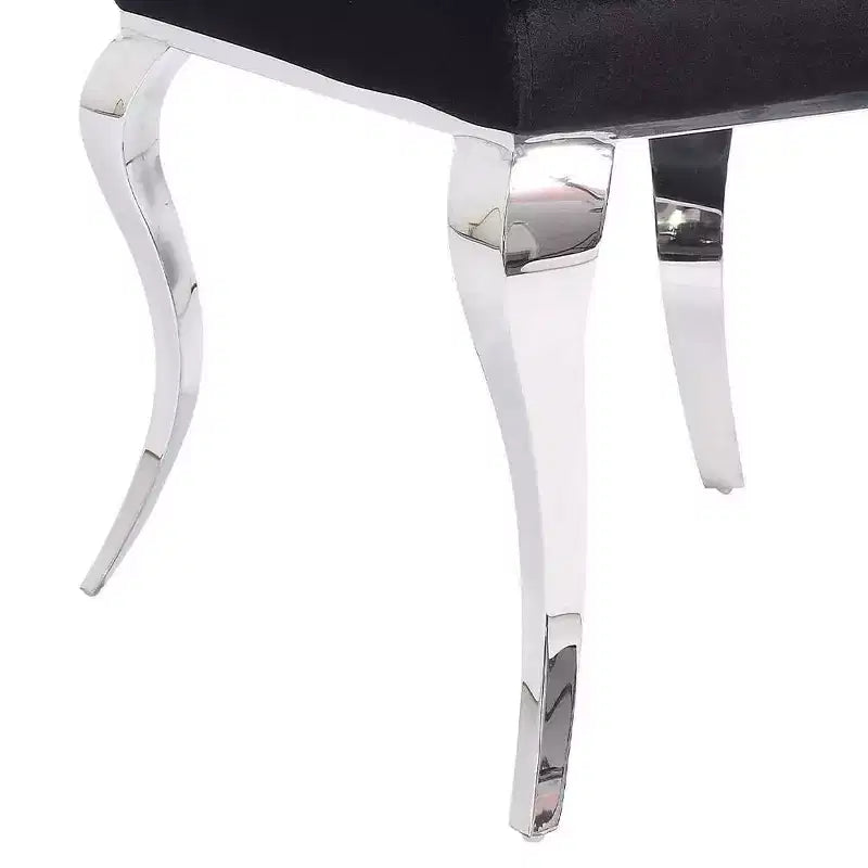 Chaise de salle à manger Fabiola Acme Furniture Tissu noir/Acier inoxydable